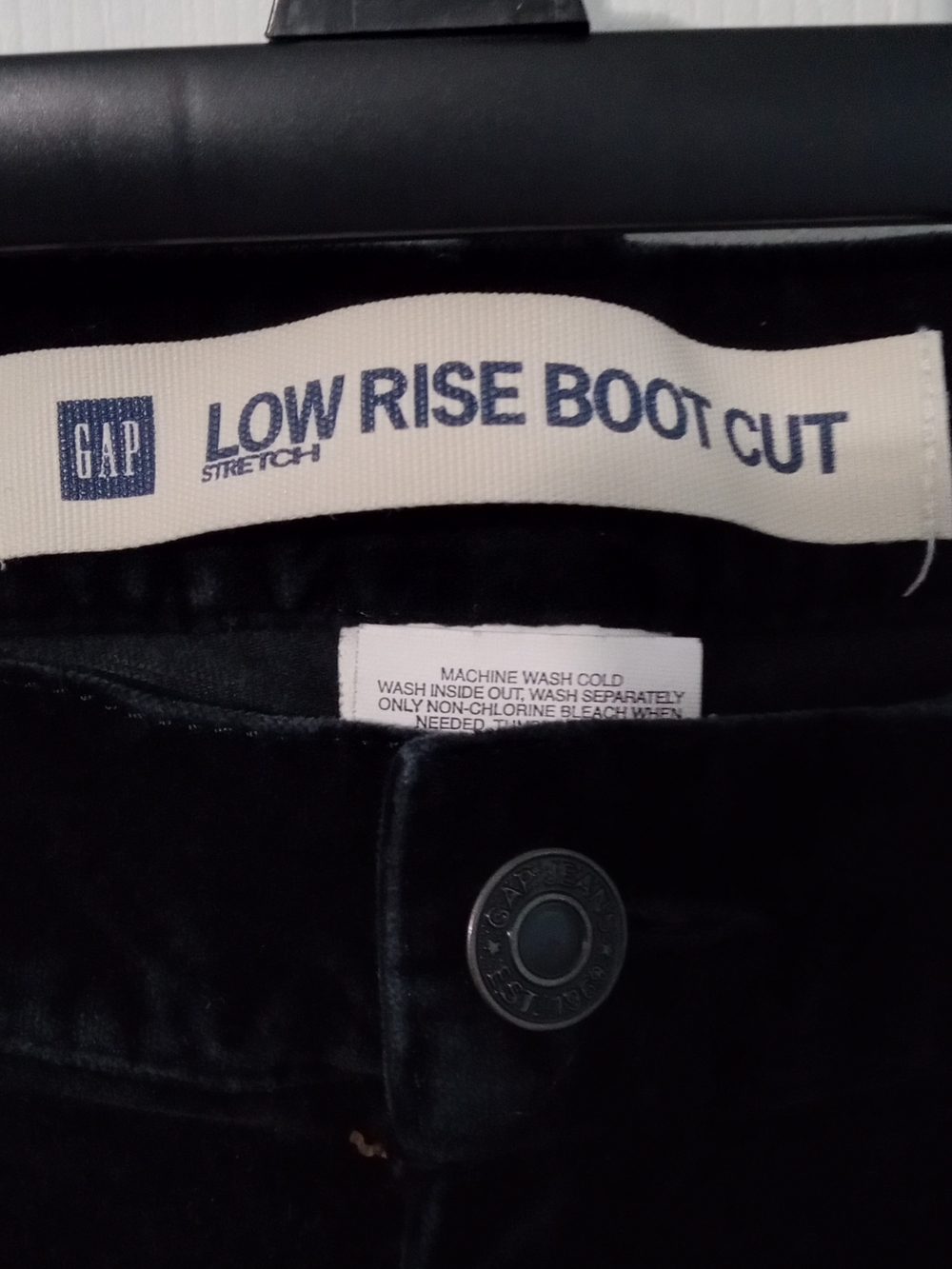 GAP Black Velvet Boot Cut Velvet Pants - Picture 2 of 5